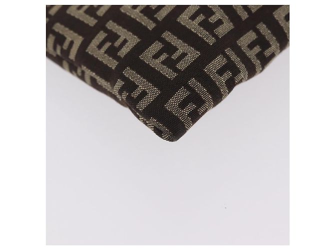 FENDI Zucchino Canvas Pouch Brown Silver 7N0013 Auth mr2999 Braun Silber - Ansicht 7