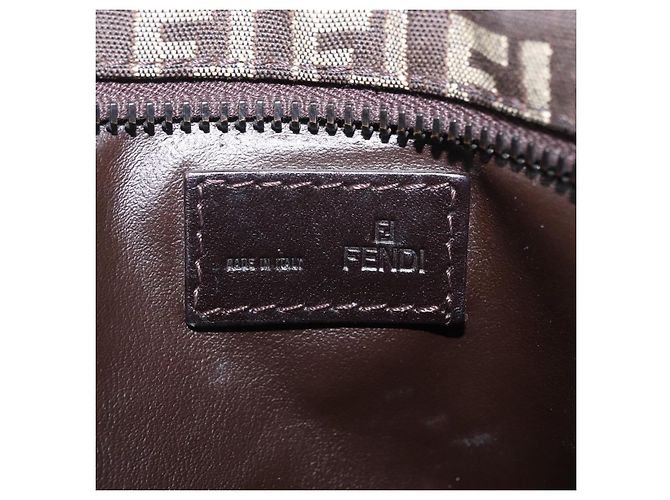 FENDI Zucchino Canvas Pouch Brown Silver 7N0013 Auth mr2999 Braun Silber - Ansicht 9