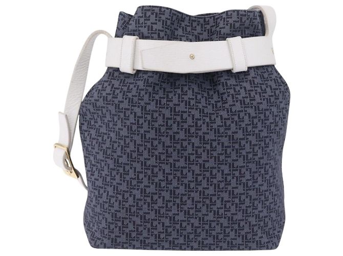 LOEWE Schultertasche Canvas Blue Gold Auth bs37397A Blau Golden - Ansicht 13