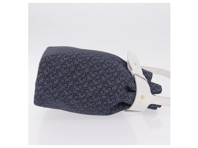 LOEWE Schultertasche Canvas Blue Gold Auth bs37397A Blau Golden - Ansicht 3
