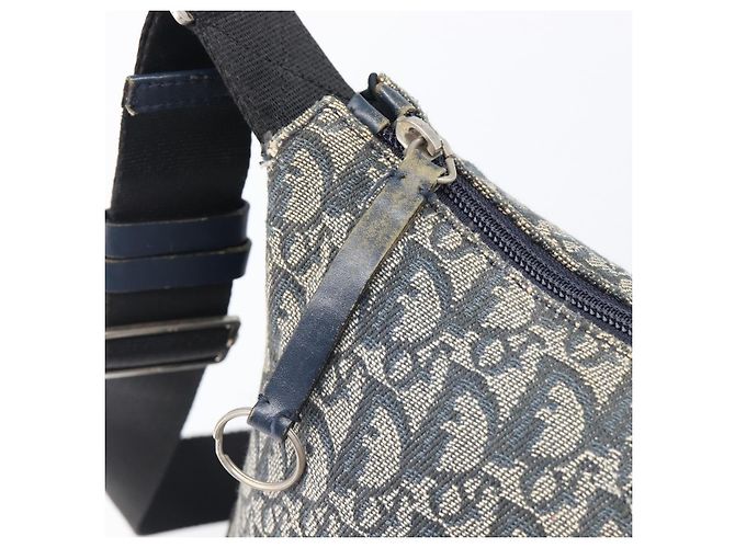 Borsa a tracolla Christian Dior Trotter Canvas Navy Silver Auth 204237 Argento Blu navy - vista 18
