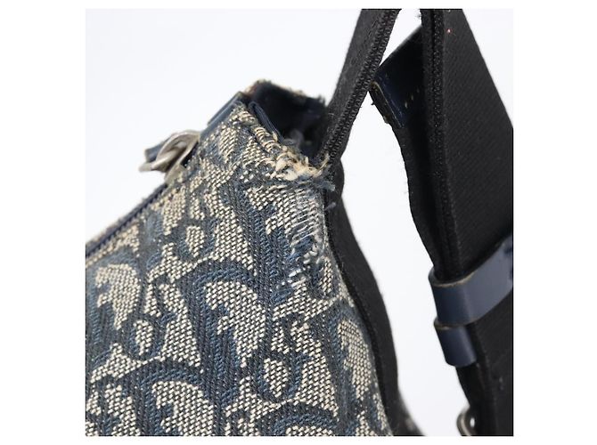 Borsa a tracolla Christian Dior Trotter Canvas Navy Silver Auth 204237 Argento Blu navy - vista 19