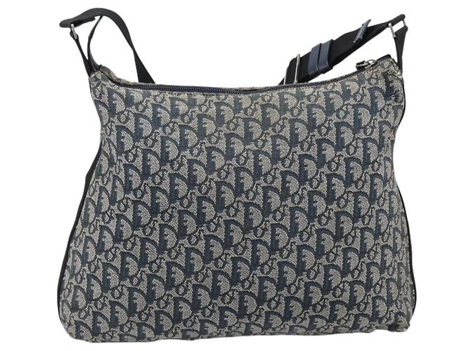 Borsa a tracolla Christian Dior Trotter Canvas Navy Silver Auth 204237 Argento Blu navy - vista 3
