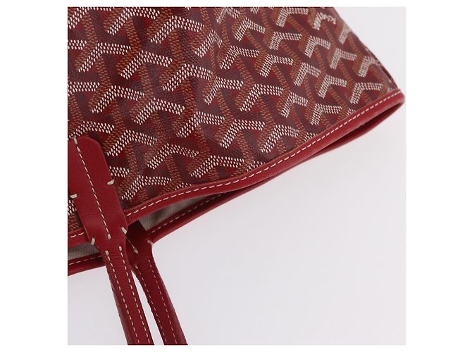 Borsa Tote GOYARD Herringbone Saint Louis GM PVC Rossa Auth 204928A Rosso - vista 10