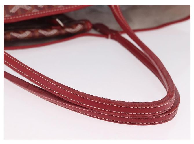 Borsa Tote GOYARD Herringbone Saint Louis GM PVC Rossa Auth 204928A Rosso - vista 11