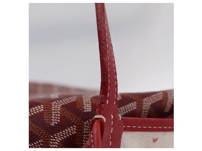 Borsa Tote GOYARD Herringbone Saint Louis GM PVC Rossa Auth 204928A Rosso - vista 16