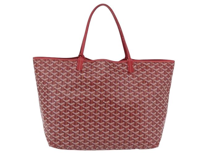 Borsa Tote GOYARD Herringbone Saint Louis GM PVC Rossa Auth 204928A Rosso - vista 2
