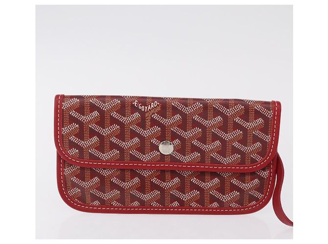 Borsa Tote GOYARD Herringbone Saint Louis GM PVC Rossa Auth 204928A Rosso - vista 27
