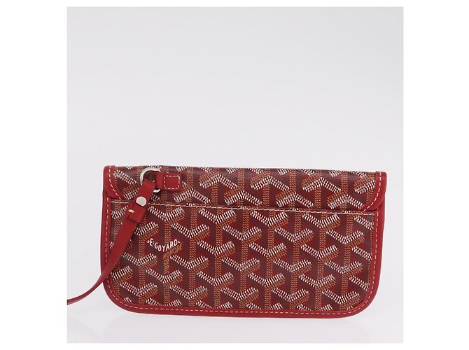 Borsa Tote GOYARD Herringbone Saint Louis GM PVC Rossa Auth 204928A Rosso - vista 28