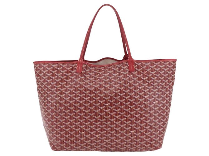 Borsa Tote GOYARD Herringbone Saint Louis GM PVC Rossa Auth 204928A Rosso - vista 3