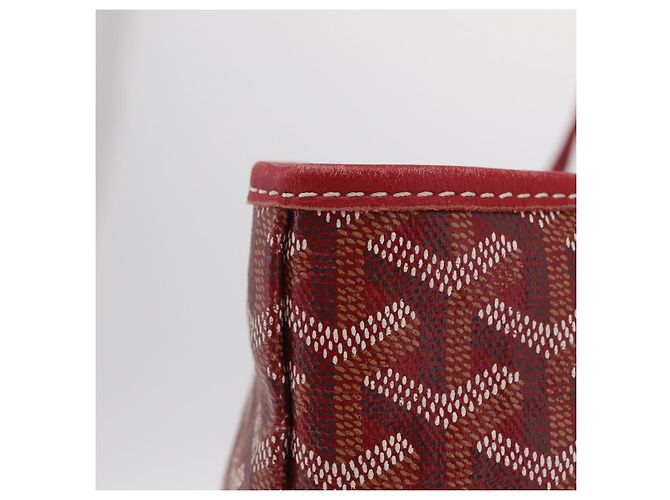 Borsa Tote GOYARD Herringbone Saint Louis GM PVC Rossa Auth 204928A Rosso - vista 5
