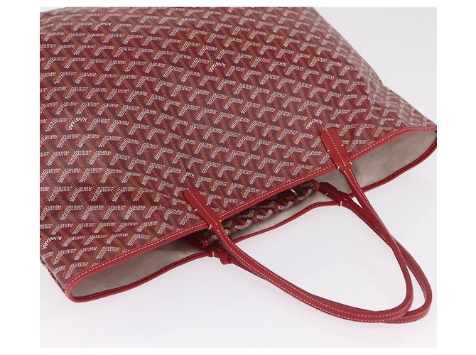 Borsa Tote GOYARD Herringbone Saint Louis GM PVC Rossa Auth 204928A Rosso - vista 7