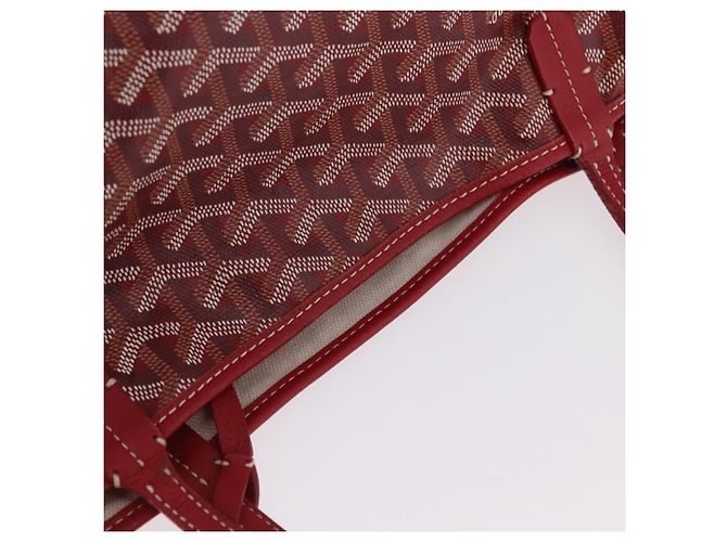 Borsa Tote GOYARD Herringbone Saint Louis GM PVC Rossa Auth 204928A Rosso - vista 9