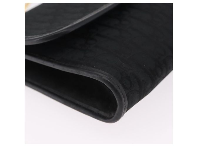 Borsa a tracolla con catena Christian Dior Trotter Canvas Nero Oro Auth ep16211 D'oro - vista 10