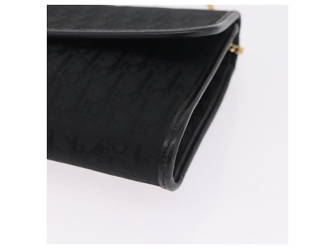 Borsa a tracolla con catena Christian Dior Trotter Canvas Nero Oro Auth ep16211 D'oro - vista 11
