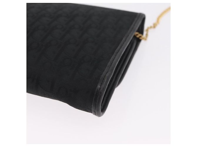 Borsa a tracolla con catena Christian Dior Trotter Canvas Nero Oro Auth ep16211 D'oro - vista 13