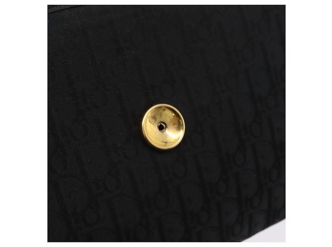 Borsa a tracolla con catena Christian Dior Trotter Canvas Nero Oro Auth ep16211 D'oro - vista 18