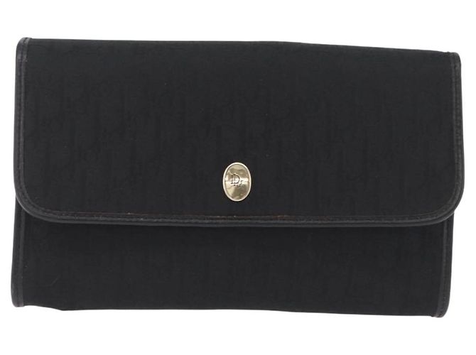 Borsa a tracolla con catena Christian Dior Trotter Canvas Nero Oro Auth ep16211 D'oro - vista 2