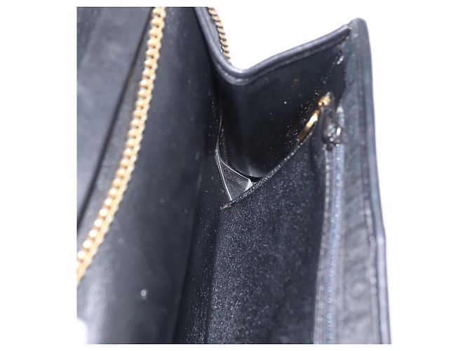 Borsa a tracolla con catena Christian Dior Trotter Canvas Nero Oro Auth ep16211 D'oro - vista 20