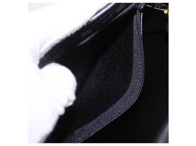Borsa a tracolla con catena Christian Dior Trotter Canvas Nero Oro Auth ep16211 D'oro - vista 23