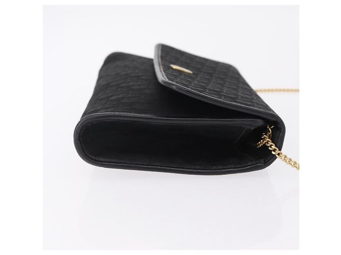 Borsa a tracolla con catena Christian Dior Trotter Canvas Nero Oro Auth ep16211 D'oro - vista 4