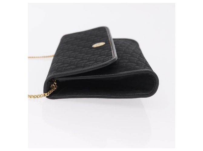 Borsa a tracolla con catena Christian Dior Trotter Canvas Nero Oro Auth ep16211 D'oro - vista 5