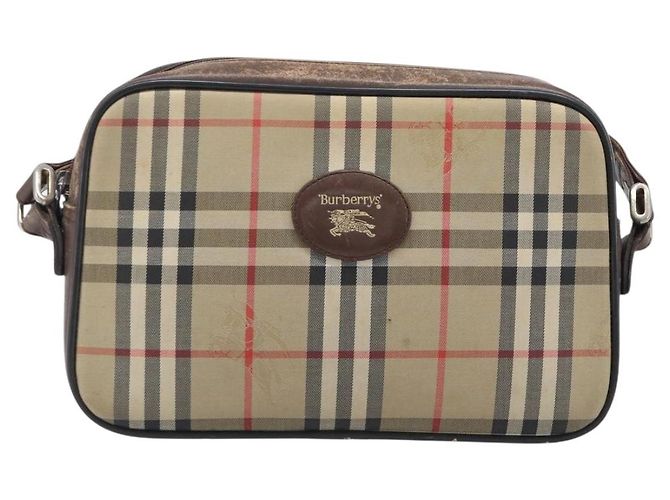 Borsa a tracolla Burberrys Nova Check Canvas Beige Gold Auth 206119 D'oro - vista 13