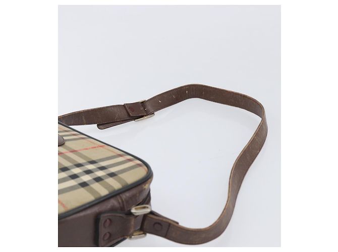 Borsa a tracolla Burberrys Nova Check Canvas Beige Gold Auth 206119 D'oro - vista 14