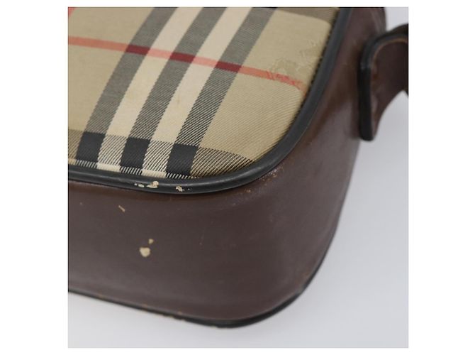 Borsa a tracolla Burberrys Nova Check Canvas Beige Gold Auth 206119 D'oro - vista 15