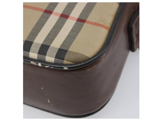 Borsa a tracolla Burberrys Nova Check Canvas Beige Gold Auth 206119 D'oro - vista 17