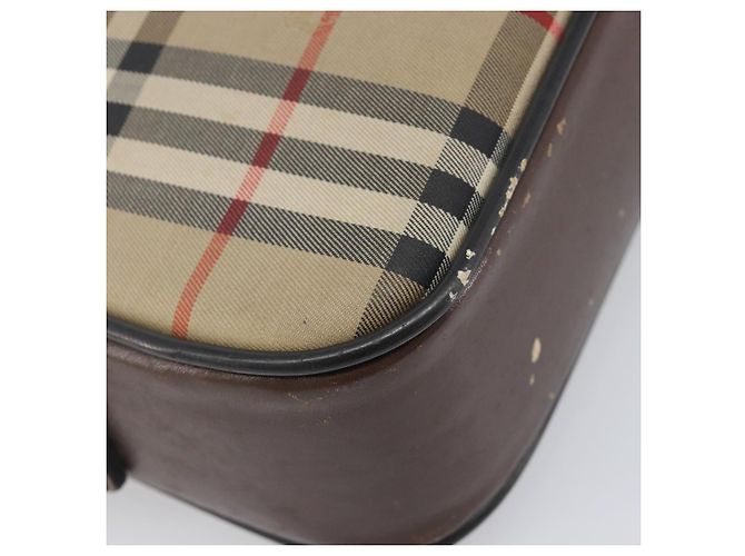 Borsa a tracolla Burberrys Nova Check Canvas Beige Gold Auth 206119 D'oro - vista 18