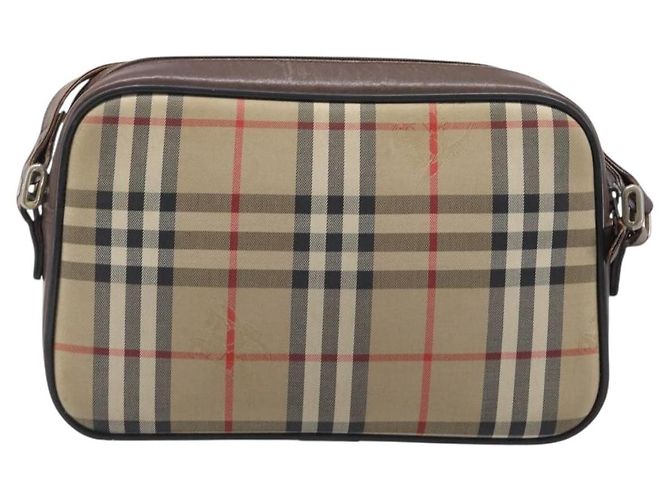 Borsa a tracolla Burberrys Nova Check Canvas Beige Gold Auth 206119 D'oro - vista 2