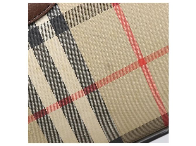 Borsa a tracolla Burberrys Nova Check Canvas Beige Gold Auth 206119 D'oro - vista 22