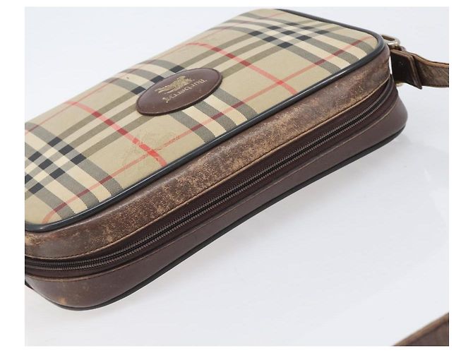 Borsa a tracolla Burberrys Nova Check Canvas Beige Gold Auth 206119 D'oro - vista 7