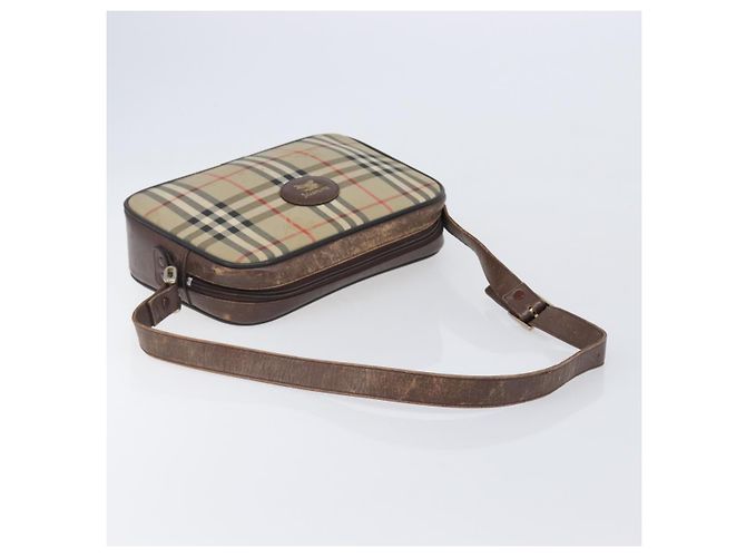 Borsa a tracolla Burberrys Nova Check Canvas Beige Gold Auth 206119 D'oro - vista 9