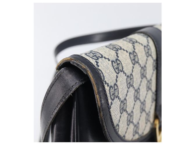 Borsa a tracolla GUCCI GG Supreme PVC Navy Gold Auth ep15976 - vista 17