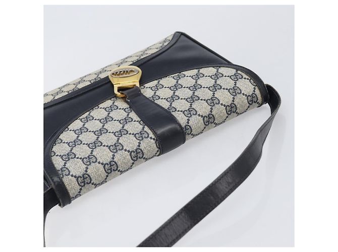 Borsa a tracolla GUCCI GG Supreme PVC Navy Gold Auth ep15976 - vista 6