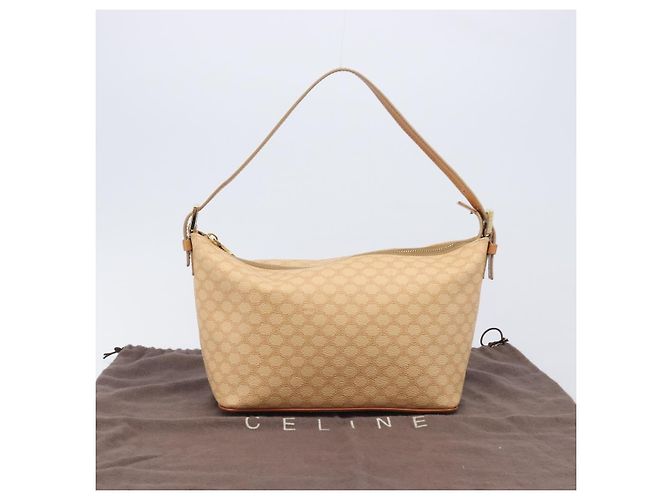 Céline Pouch accessori CELINE Macadam Canvas PVC Leather Beige Gold Auth 206085V D'oro - vista 12