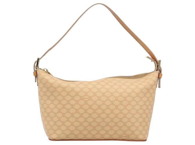Céline Pouch accessori CELINE Macadam Canvas PVC Leather Beige Gold Auth 206085V D'oro - vista 13