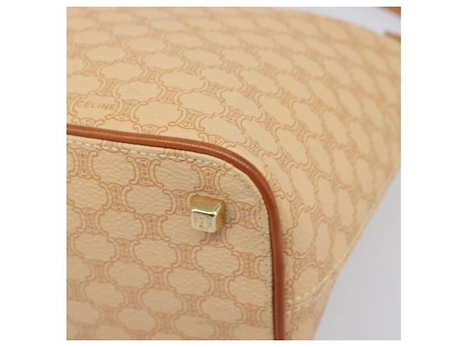 Céline Pouch accessori CELINE Macadam Canvas PVC Leather Beige Gold Auth 206085V D'oro - vista 14