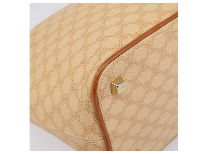 Céline Pouch accessori CELINE Macadam Canvas PVC Leather Beige Gold Auth 206085V D'oro - vista 15