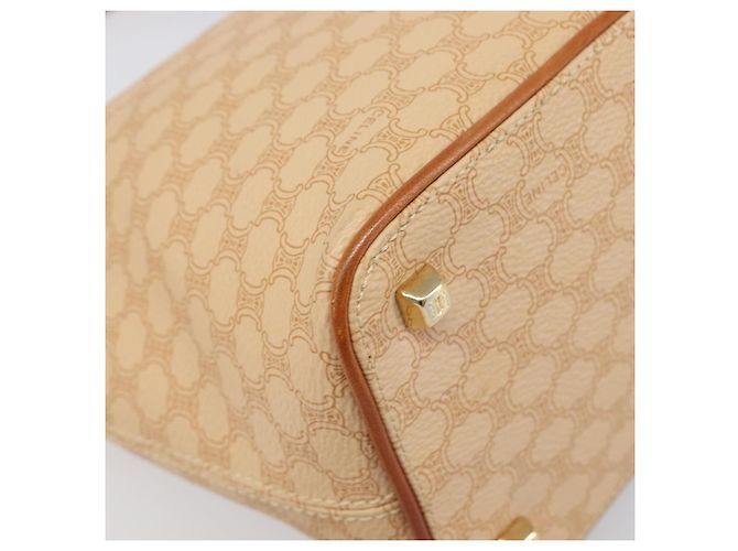 Céline Pouch accessori CELINE Macadam Canvas PVC Leather Beige Gold Auth 206085V D'oro - vista 17
