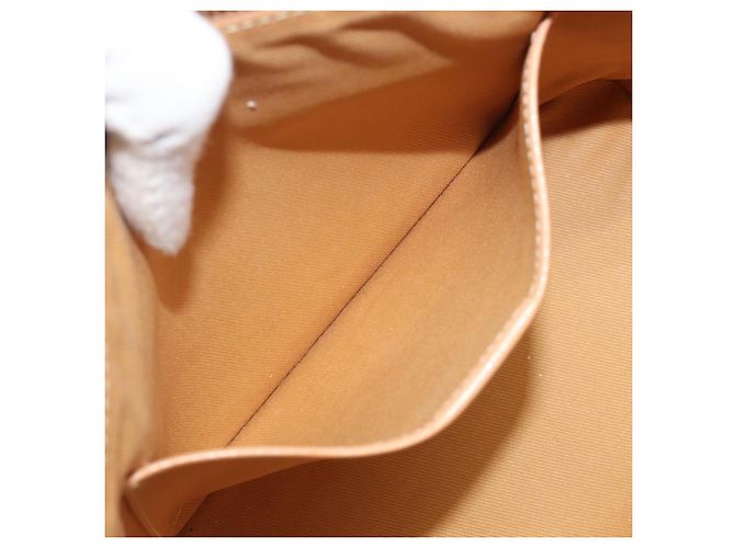 Céline Pouch accessori CELINE Macadam Canvas PVC Leather Beige Gold Auth 206085V D'oro - vista 22