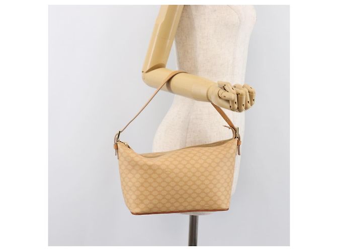Céline Pouch accessori CELINE Macadam Canvas PVC Leather Beige Gold Auth 206085V D'oro - vista 23