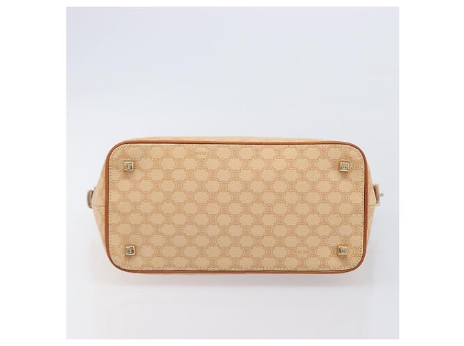 Céline Pouch accessori CELINE Macadam Canvas PVC Leather Beige Gold Auth 206085V D'oro - vista 5