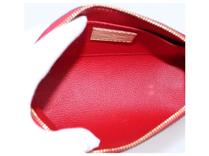 LOUIS VUITTON Monogram Vernis Pochette Cosmetic PM Red M90172 LV Auth mr2955V Rosso - vista 10