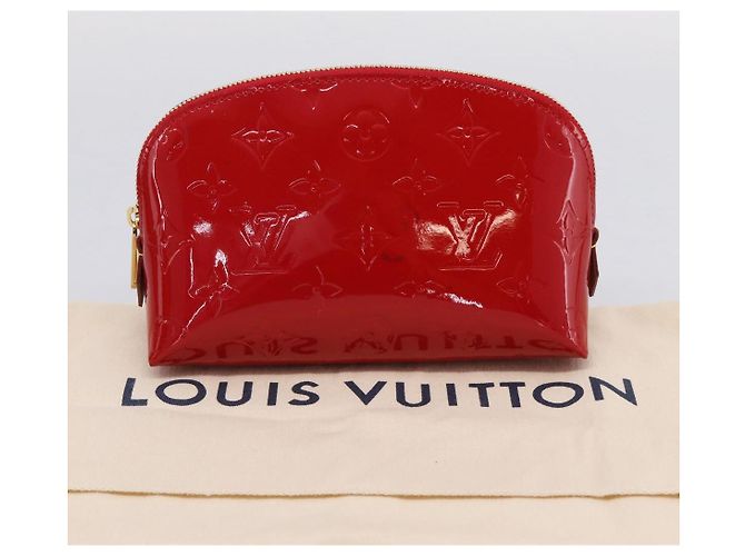 LOUIS VUITTON Monogram Vernis Pochette Cosmetic PM Red M90172 LV Auth mr2955V Rosso - vista 12