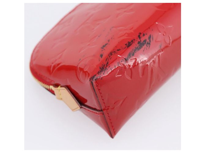 LOUIS VUITTON Monogram Vernis Pochette Cosmetic PM Red M90172 LV Auth mr2955V Rosso - vista 16