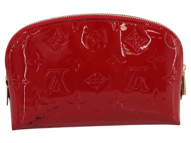 LOUIS VUITTON Monogram Vernis Pochette Cosmetic PM Red M90172 LV Auth mr2955V Rosso - vista 2