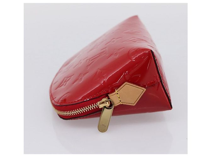 LOUIS VUITTON Monogram Vernis Pochette Cosmetic PM Red M90172 LV Auth mr2955V Rosso - vista 3